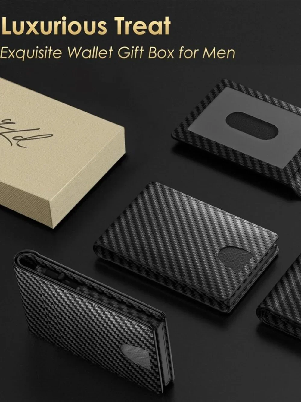 Slim Minimalist RFID Blocking Wallet for Men - Bifold Credit Card Holder with ID